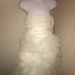 Long off white flower girl dress